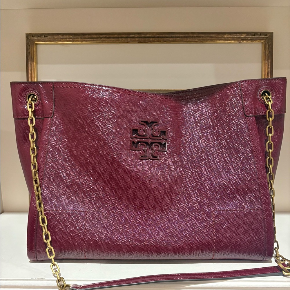 Tory Burch Wine Leather Shoulder Bag